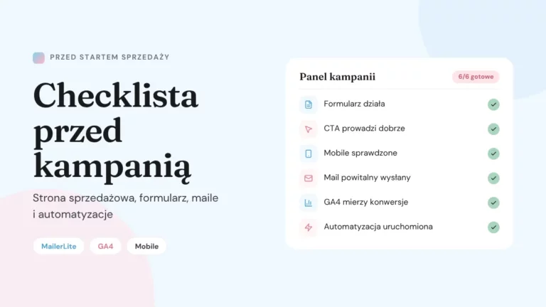 Checklista strony sprzedażowej przed kampanią Paulina Wójcik